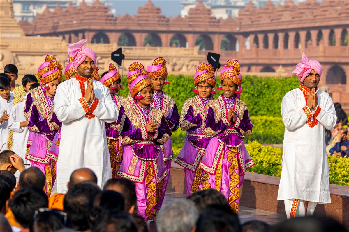 Children and youths during a procession 