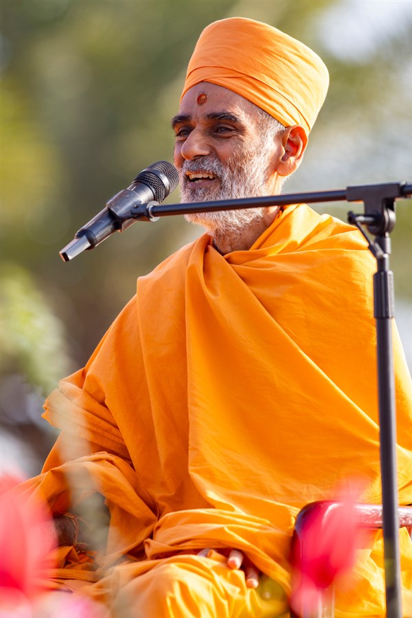 Anandswarup Swami addresses the assembly