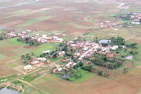 Aerial view of newly constructed villages of Chakulia by BAPS