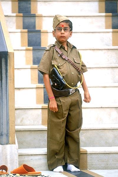 A child 'Jawan' dressed for the occasion