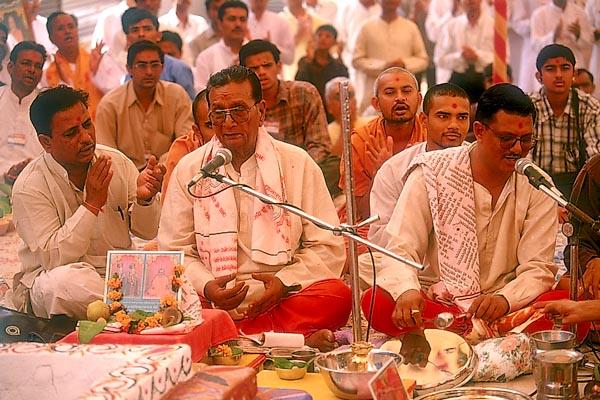 Yagna ,Brahmins recite the traditional Vedic verses during the yagna ceremony 	