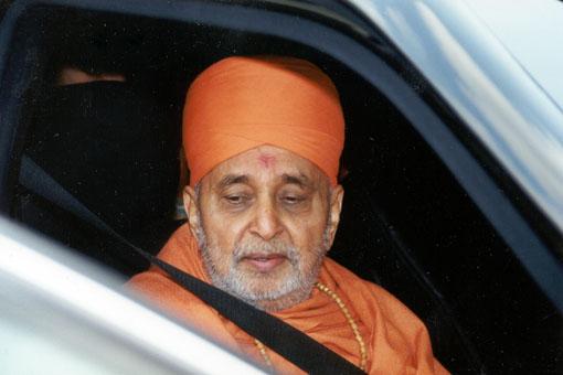 His Divine Holiness Pramukh Swami Maharaj, Spiritual leader of the BAPS, arrives at the UN Headquarters