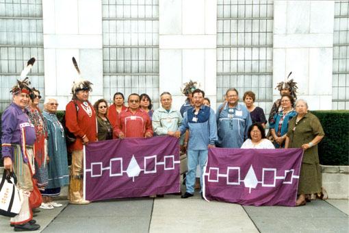 Delegation of Red Indians at the UN for the Peace Summit