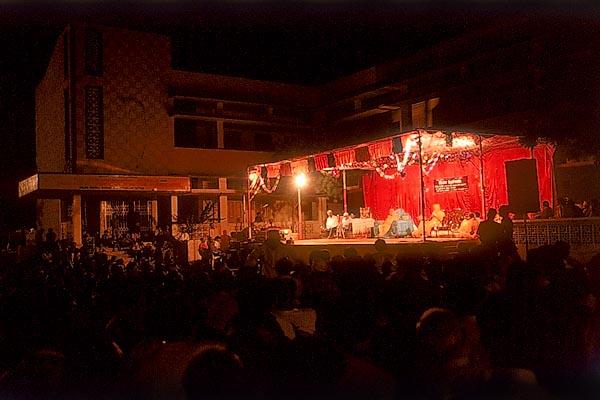 A view of the stage and evening assembly 