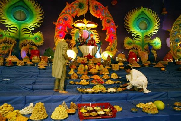 Annakut Utsav at Shri Swaminarayan Mandir, Neasden, London, UK