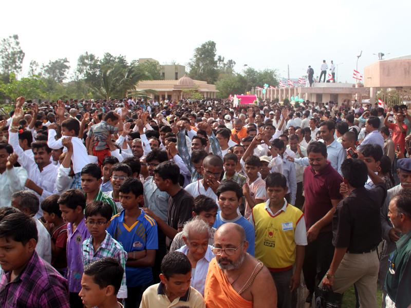  Rathyatra being  carried out in the mandir complex