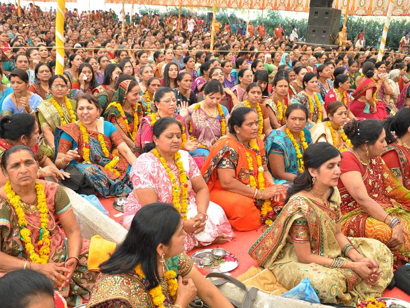  Mothers of sadhaks participate in  mahapuja at the diksha ceremony
