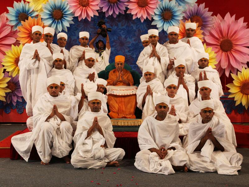  Newly initiated parshads with Swamishri