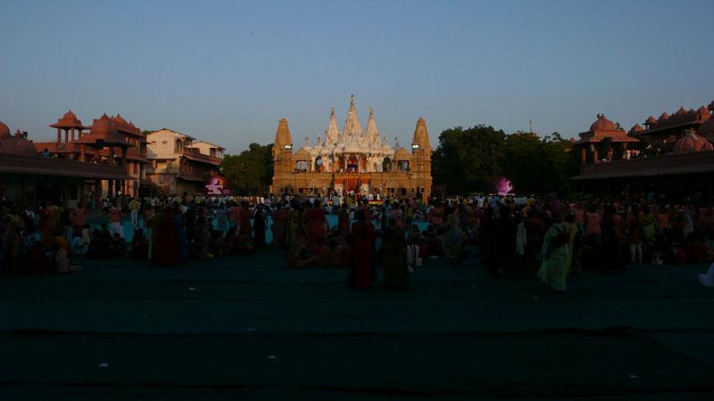 Sharad Purnima assembly on the mandir grounds