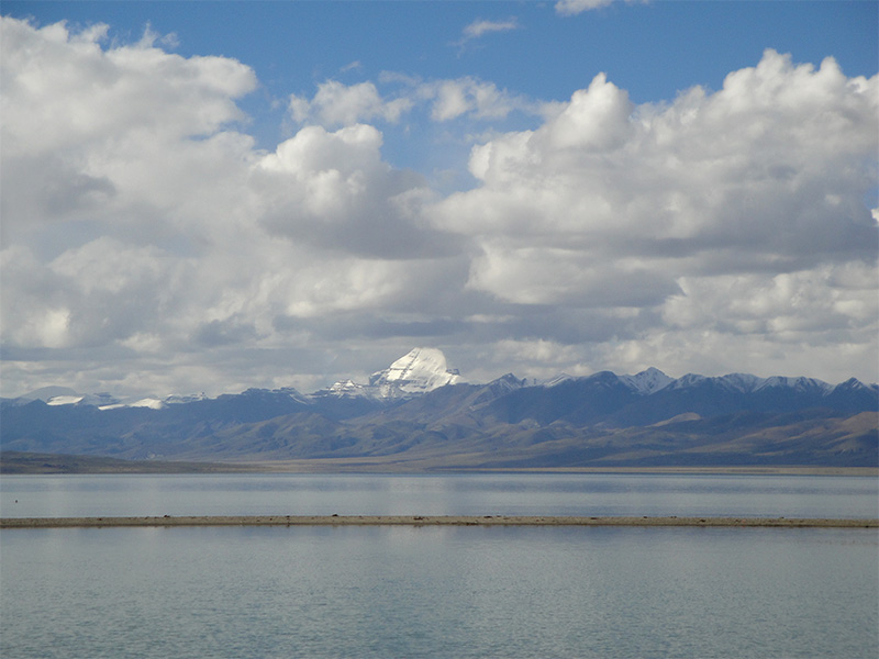 Lake Manasarovar, with the backdrop of Mount Kailash - the abode of Lord Shiva 