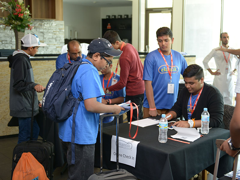 Delegates checking in for the Kishore-Kishori Regional Convention 2014, in Creswick, near Melbourne, Australia