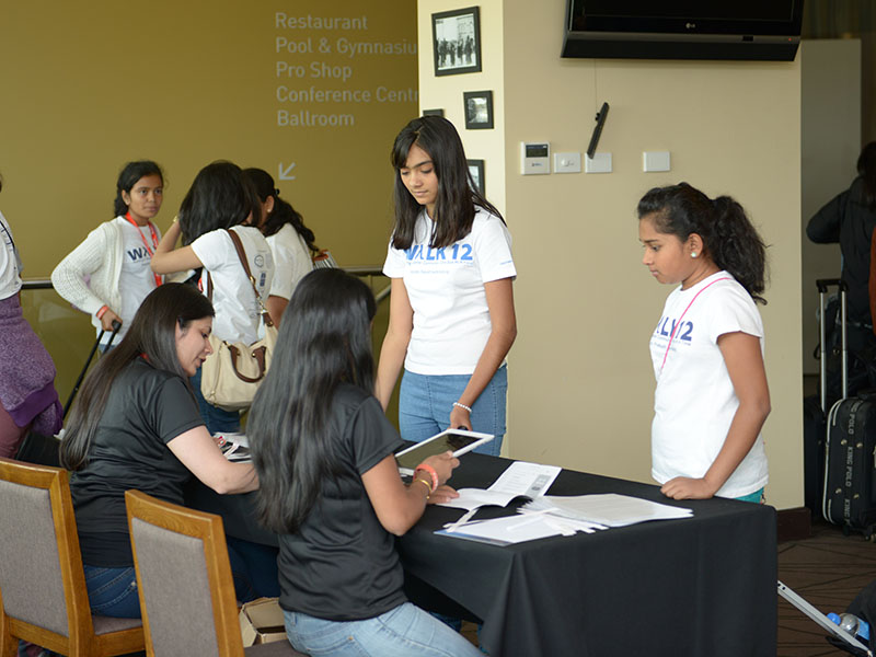 Delegates checking in for the BAPS Kishore-Kishori Regional Convention 2014, in Creswick, near Melbourne, Australia