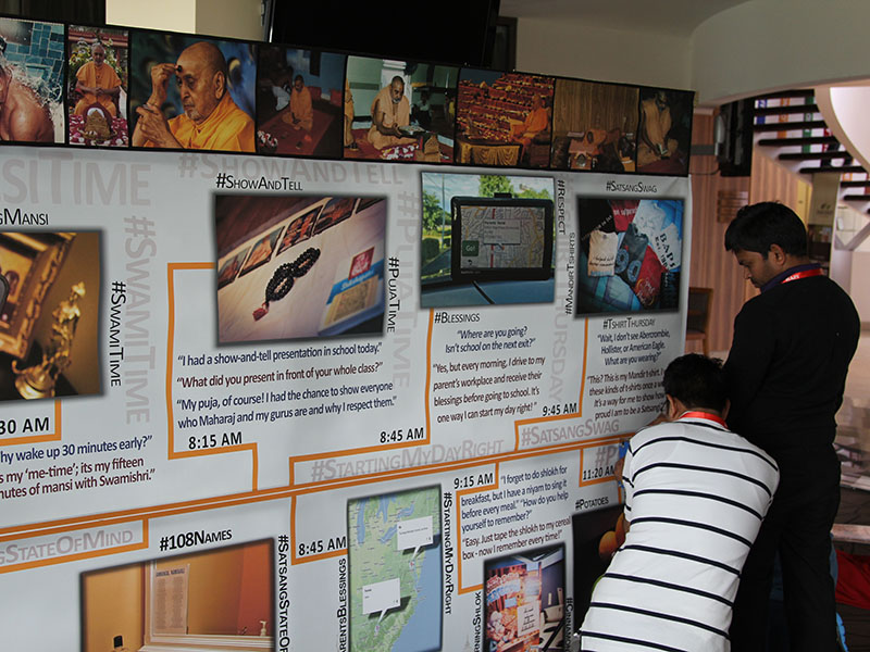 Delegates viewing an exhibition at the venue during the Kishore-Kishori Convention