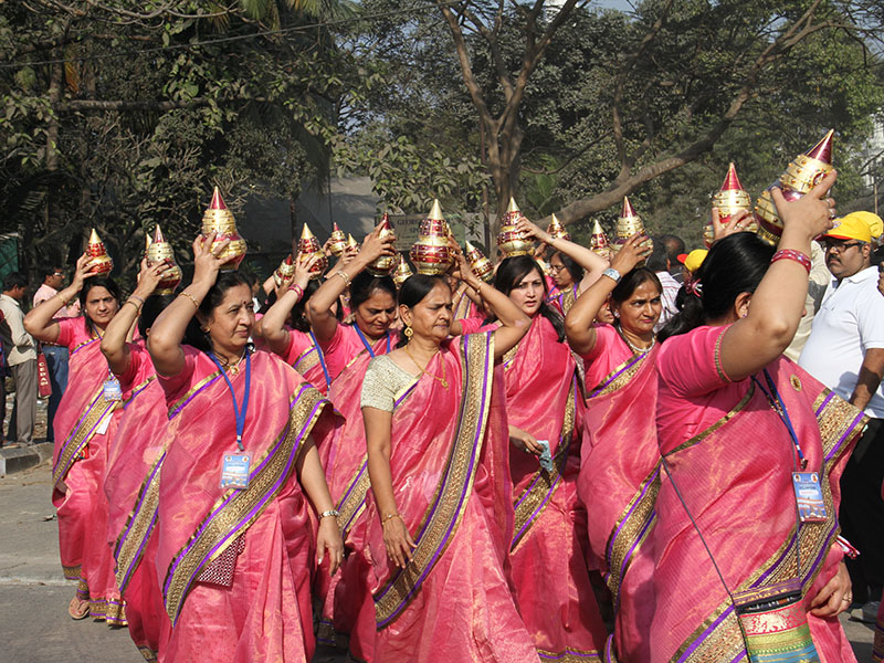 Nagar Yatra - women carrying 'kalash' participate in the procession