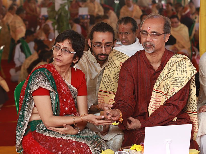 Vishwa Shanti Mahayaag - families perform yagna rituals