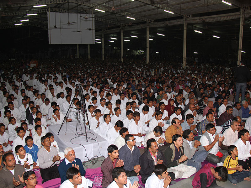 Youths during the Annual Day Celebrations at the BAPS Shri Swaminarayan Chhatralaya in Atladra