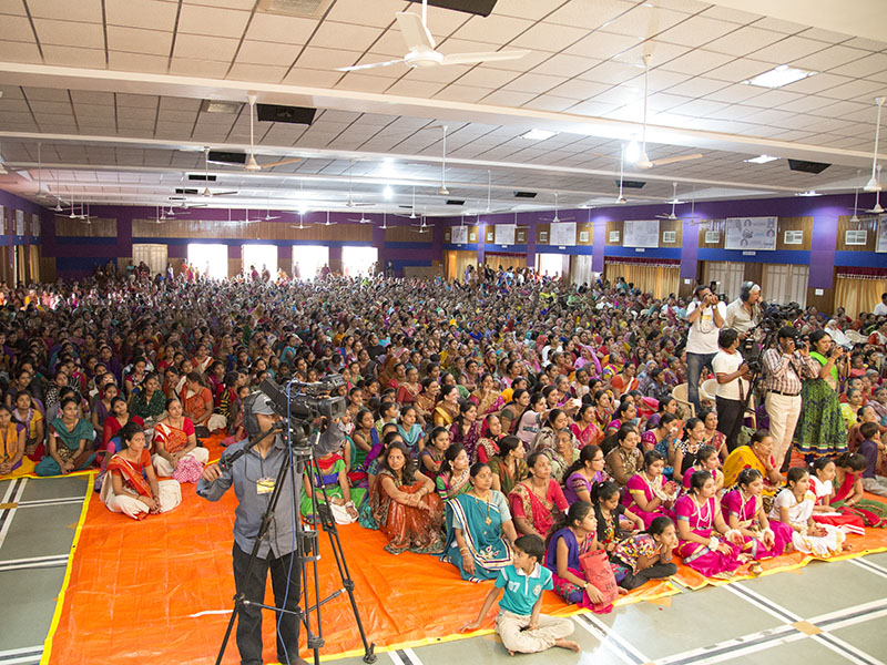 Women devotees during the program