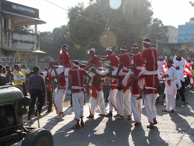 Tribals from the region participate in the procession