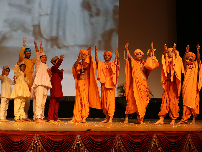 A cultural program performance by youths