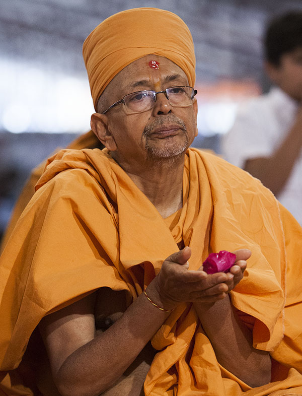 Pujya Tyagvallabh Swami performs yagna rituals for world peace