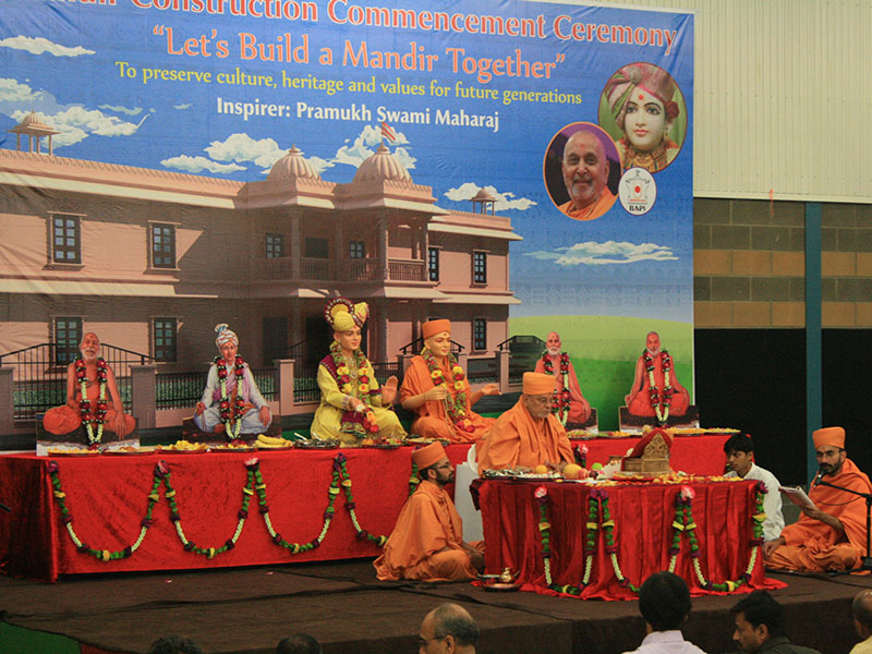 Mandir construction commencement ceremony mahapuja