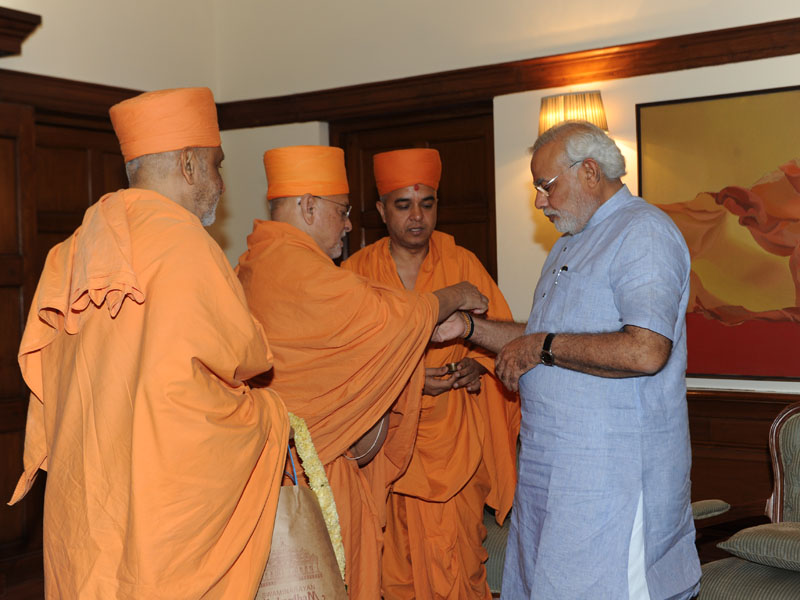 Sadhus meet PM Narendra Modi