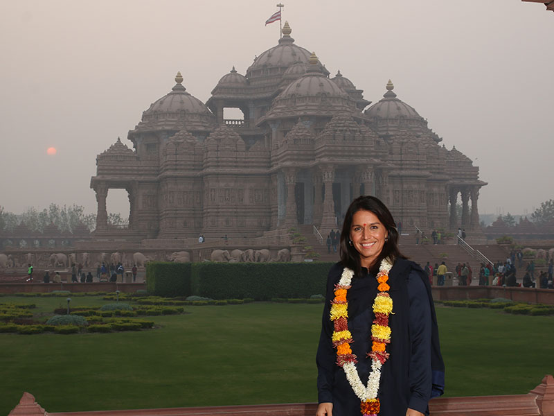 Image result for tulsi gabbard at temple