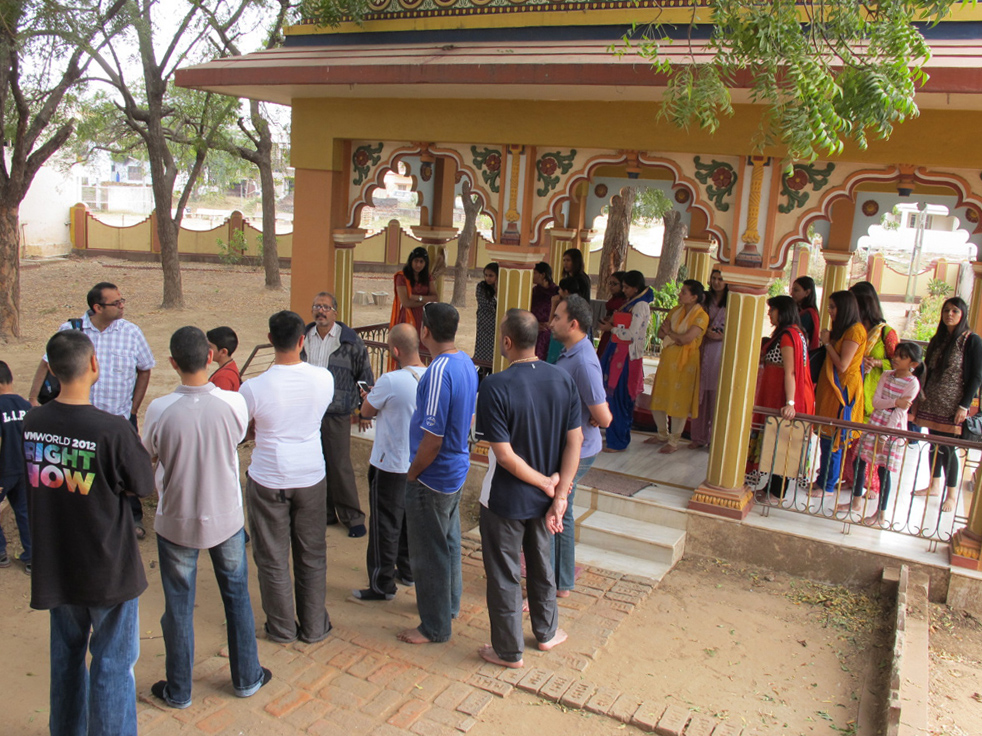 Having darshan at Dabhan, Gujarat