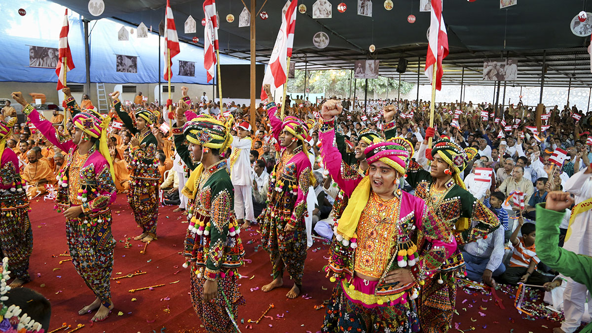 Youths perform a cultural dance