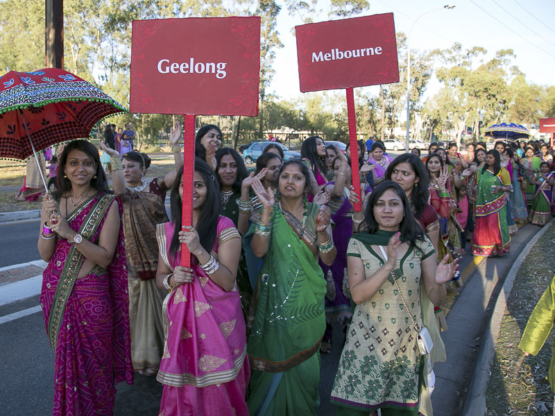 Yuvatis participate in the procession