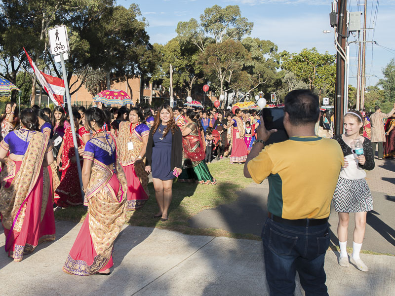 Devotees participate in the procession