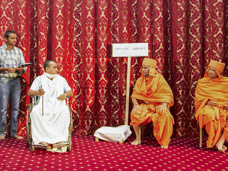 Youths perform a skit