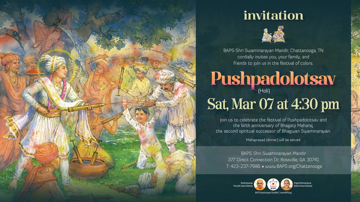 Pushpadolotsav (Holi) & Bhagatji Maharaj Birthday Celebration