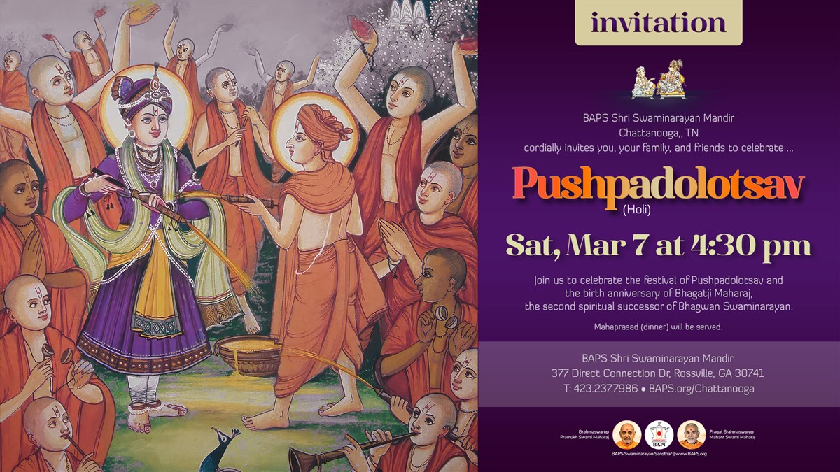 Pushpadolotsav (Holi) & Bhagatji Maharaj Birthday Celebration