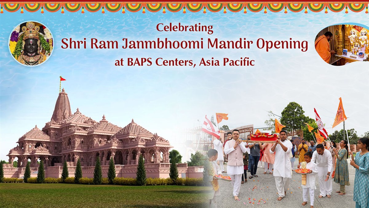 Celebrating Shri Ram Janmbhoomi Mandir Opening at BAPS Centers